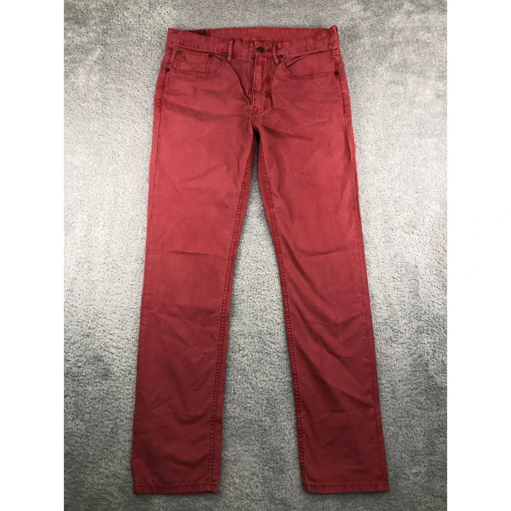 Polo Ralph Lauren Pants Mens 34x33 (Tag 32x32) Red 5-Pocket Twill Dry Goods